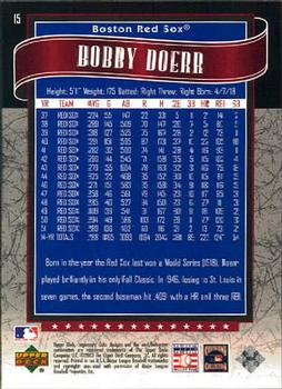 2003 SP Legendary Cuts #15 Bobby Doerr Back