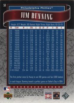 2003 SP Legendary Cuts #58 Jim Bunning Back