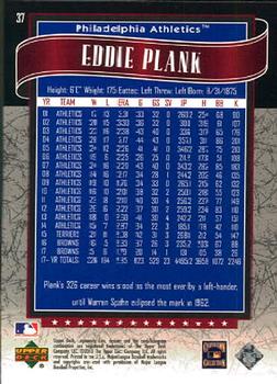 2003 SP Legendary Cuts #37 Eddie Plank Back