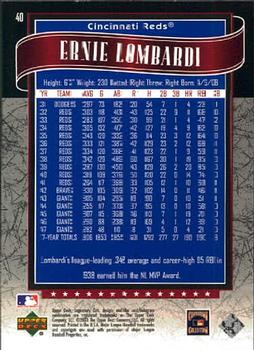 2003 SP Legendary Cuts #40 Ernie Lombardi Back