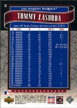 2003 SP Legendary Cuts #53 Tommy Lasorda Back