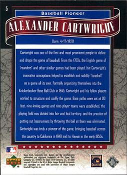 2003 SP Legendary Cuts #5 Alexander Cartwright Back