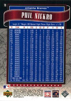 2003 SP Legendary Cuts #78 Phil Niekro Back