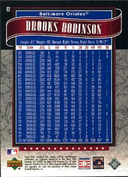 2003 SP Legendary Cuts #92 Brooks Robinson Back