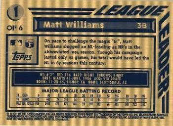 1995 Finest - Bronze #1 Matt Williams Back