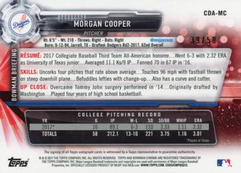 2017 Bowman Draft - Chrome Draft Pick Autographs Gold Wave Refractor #CDA-MC Morgan Cooper Back