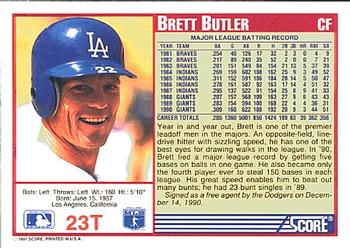 1991 Score Rookie & Traded #23T Brett Butler Back