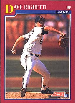 1991 Score Rookie & Traded #53T Dave Righetti Front
