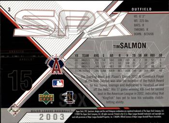 2003 SPx #3 Tim Salmon Back