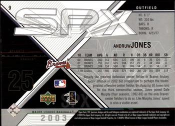 2003 SPx #9 Andruw Jones Back