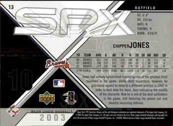 2003 SPx #13 Chipper Jones Back