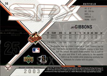 2003 SPx #16 Jay Gibbons Back