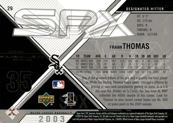 2003 SPx #29 Frank Thomas Back
