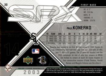 2003 SPx #30 Paul Konerko Back