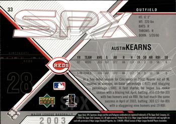 2003 SPx #33 Austin Kearns Back