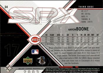 2003 SPx #34 Aaron Boone Back