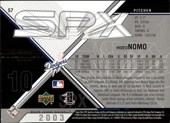 2003 SPx #57 Hideo Nomo Back