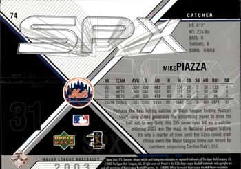 2003 SPx #74 Mike Piazza Back