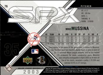 2003 SPx #76 Mike Mussina Back