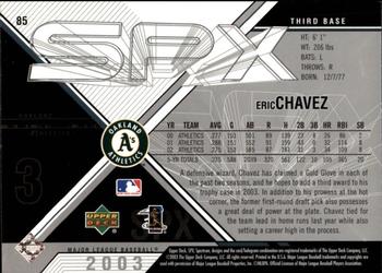 2003 SPx #85 Eric Chavez Back