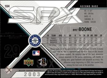 2003 SPx #104 Bret Boone Back