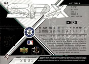 2003 SPx #105 Ichiro Back
