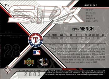 2003 SPx #117 Kevin Mench Back
