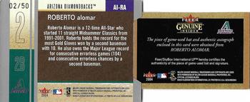 2004 Fleer Genuine Insider - Autograph-Bat #AI-RA Roberto Alomar Back