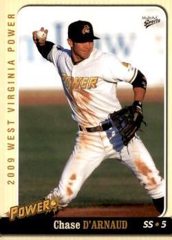2009 MultiAd West Virginia Power #3 Chase D'Arnaud Front
