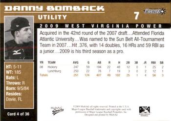2009 MultiAd West Virginia Power #4 Danny Bomback Back