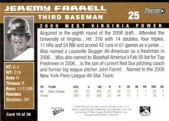 2009 MultiAd West Virginia Power #10 Jeremy Farrell Back