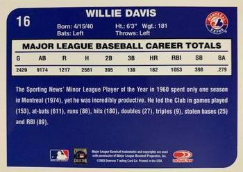 2003 Donruss Montreal Expos #16 Willie Davis Back