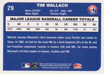 2003 Donruss Montreal Expos #29 Tim Wallach Back