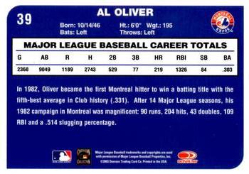 2003 Donruss Montreal Expos #39 Al Oliver Back