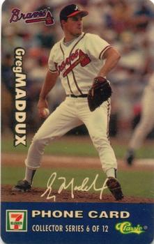 1996 Classic 7-Eleven Phone Cards #6 Greg Maddux Front