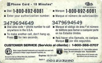 1996 Classic 7-Eleven Phone Cards #8 Ivan Rodriguez Back