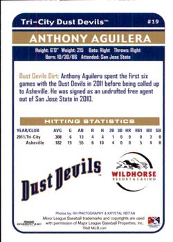 2012 Grandstand Tri-City Dust Devils #NNO Anthony Aguilera Back