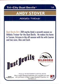 2012 Grandstand Tri-City Dust Devils #NNO Andy Stover Back