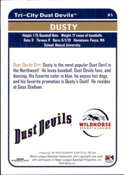 2012 Grandstand Tri-City Dust Devils #NNO Dusty Back