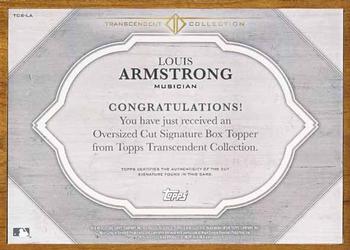 2017 Topps Transcendent Collection - Oversized Cut Signatures #TCS-LA Louis Armstrong Back
