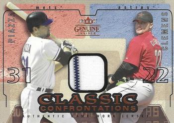 2004 Fleer Genuine Insider - Classic Confrontations Swatch #CC-RC Roger Clemens / Mike Piazza Front