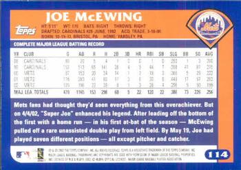 2003 Topps #114 Joe McEwing Back