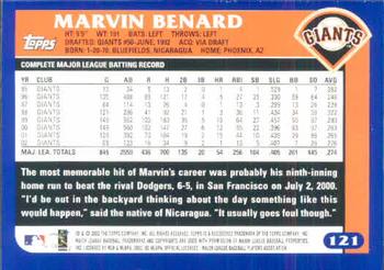 2003 Topps #121 Marvin Benard Back