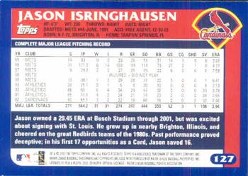 2003 Topps #127 Jason Isringhausen Back