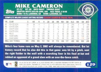 2003 Topps #129 Mike Cameron Back
