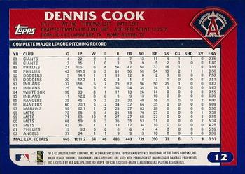 2003 Topps #12 Dennis Cook Back