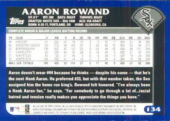 2003 Topps #134 Aaron Rowand Back