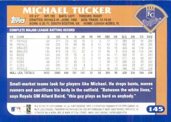 2003 Topps #145 Michael Tucker Back
