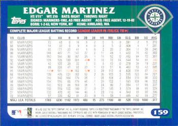2003 Topps #159 Edgar Martinez Back