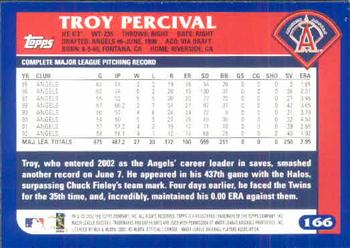 2003 Topps #166 Troy Percival Back